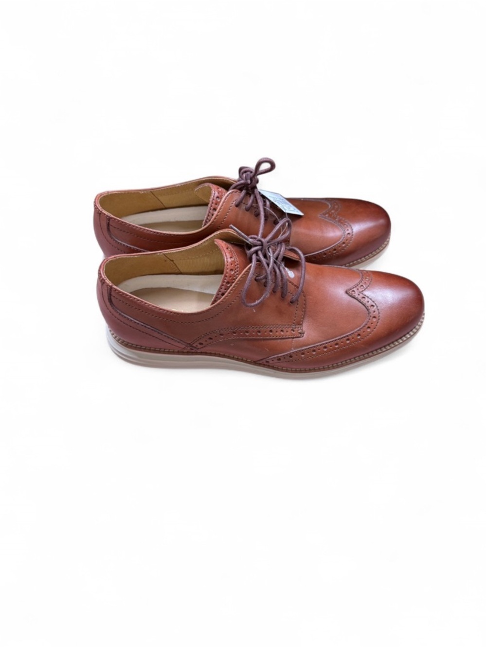 Cole Haan OriginalGrand Wingtip Oxford Woodbury Leather/Ivory C26471, SIZE 8.5